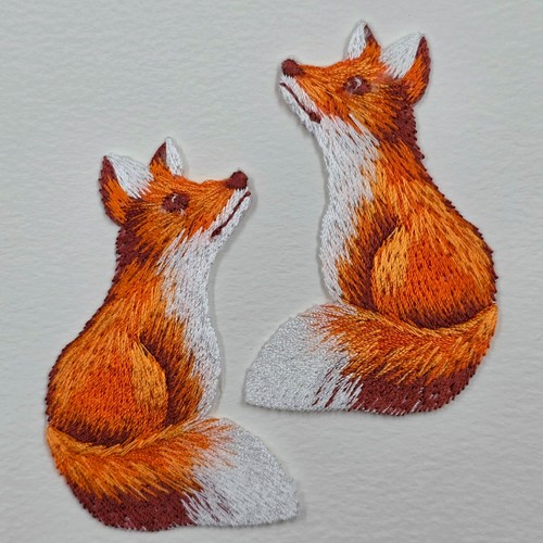 Woodland fox embroidered - woodland,