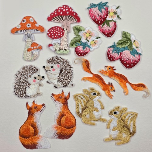 Woodland motifs embroidered - motifs,