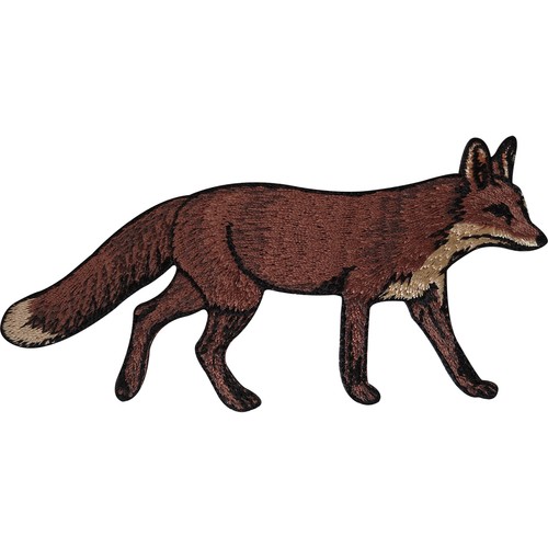 Embroidered fox iron badge - iron, on