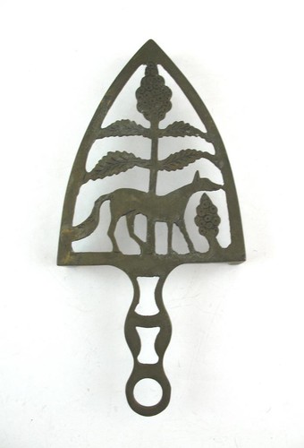 Antique brass trivet - antique,